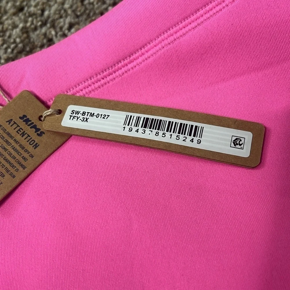 NWT SKIMS Sport Swim Cheeky Bottoms Bikini Taffy Pink Scuba Sz 3x